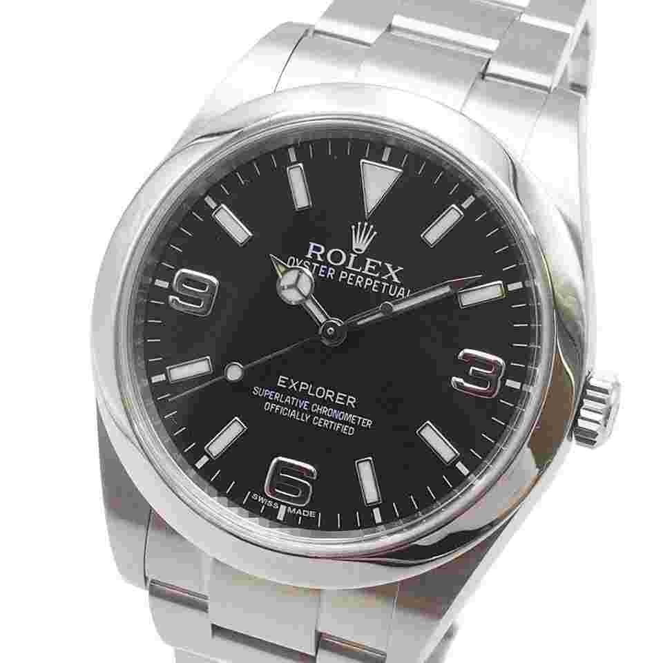 Rolex Explorer 1 214270 black Stainless Steel blackout mirrored buckle mens 101872101