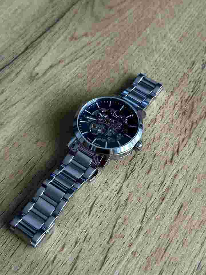 Rotary Automatic Blue Dial Stainless Men's Watch