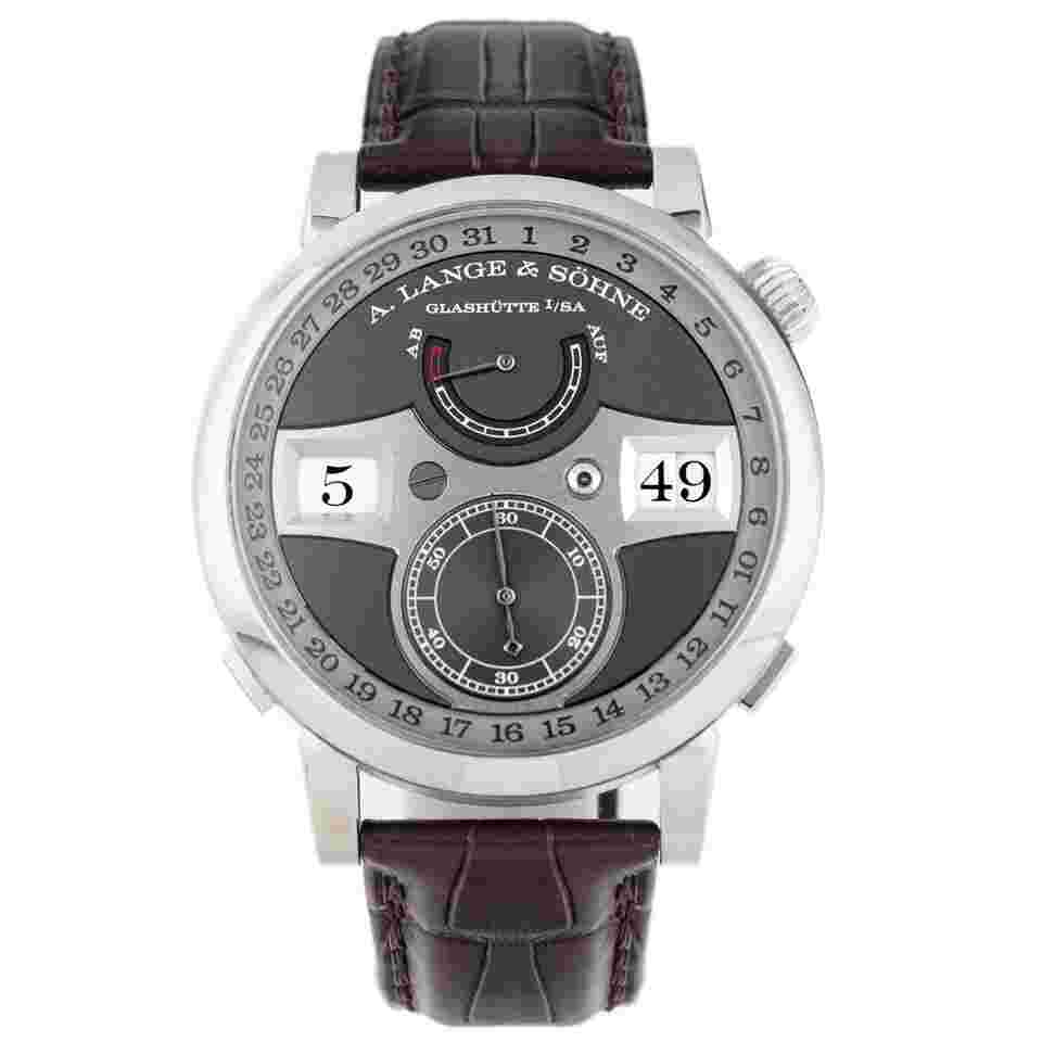 A. Lange & Söhne Zeitwerk Date White Gold Gray Dial 44.2mm 148.038 Full Set