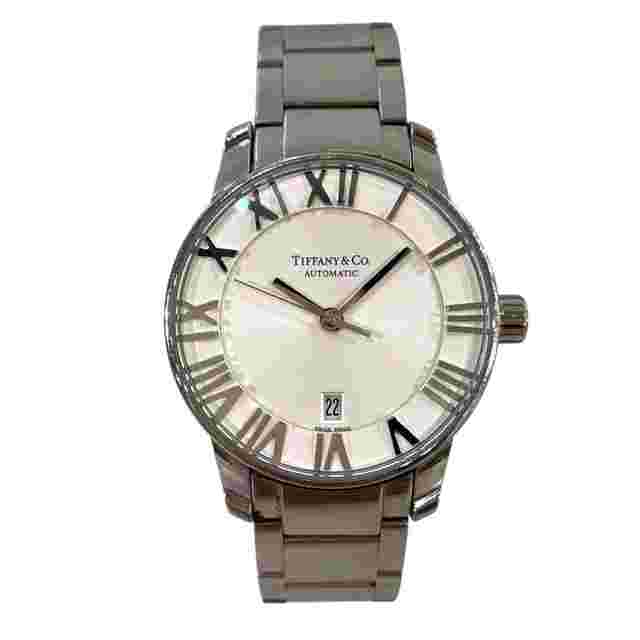 Tiffany Atlas Dome & Co. Atlas Dome Watch Total Weight 64g Stainless Steel Automatic Movement Silver Dial Z1830.68.10A21A00A
