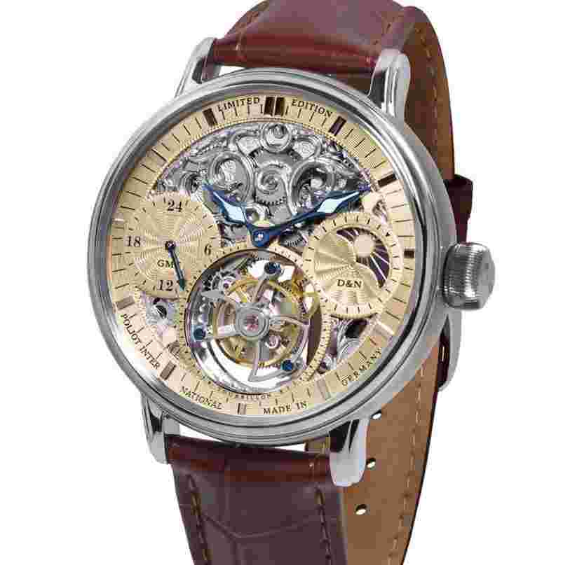 Poljot International Tourbillon Skeleton Beige Limited Edition New Official dealer Warranty Made in Germany