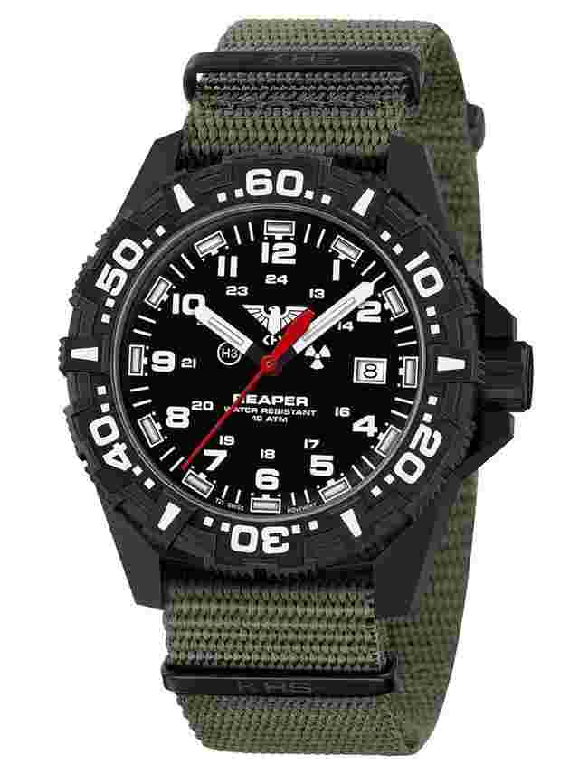 KHS RE2F.NSGO Herrenuhr Reaper MKII Olivgrün/Schwarz