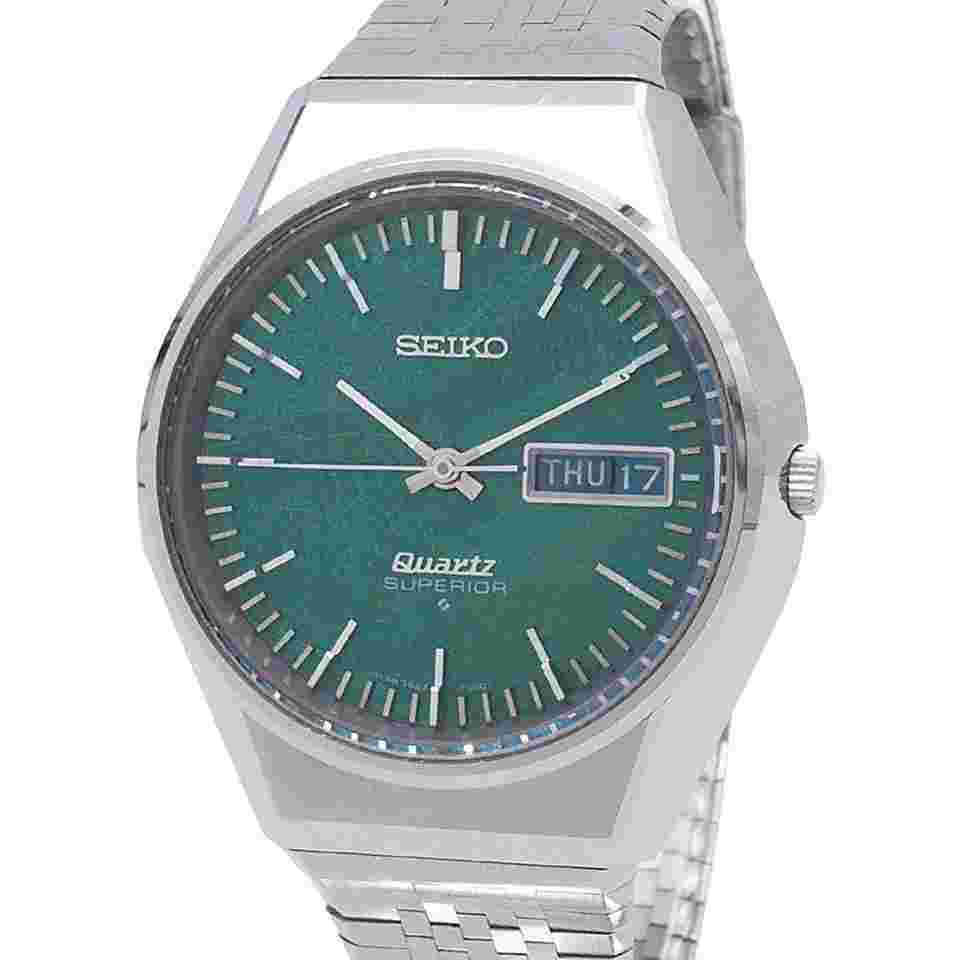 Seiko Superior Day-Date Morpho Butterfly Dial 3883-7000 green SS Rare item 101872146