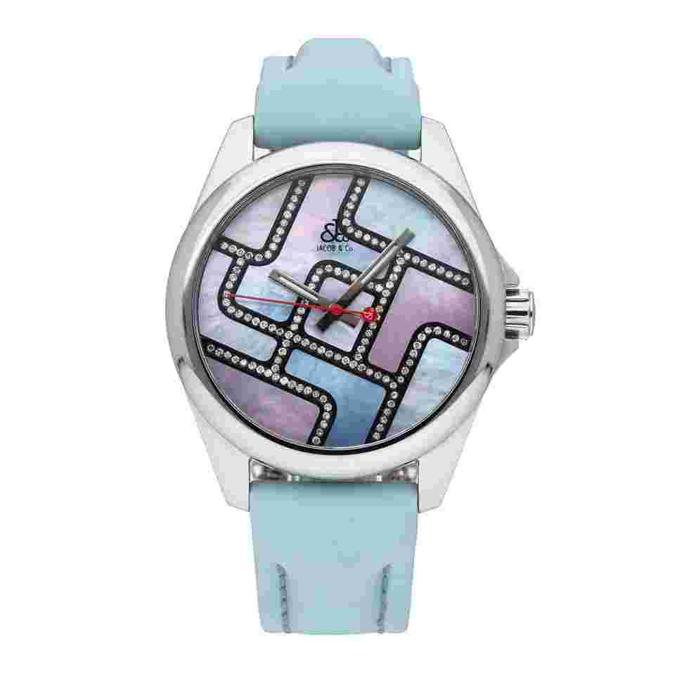 Jacob & Co. . One Time Zone Stainless Steel MOP Dial 40mm Quartz Men Watch JCTZM19
