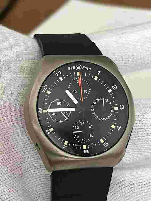 Bell & Ross Space 3 GMT Chronograph NEW STRAP Rare Valjoux 7750 Chrono by Sinn Titanium Serviced