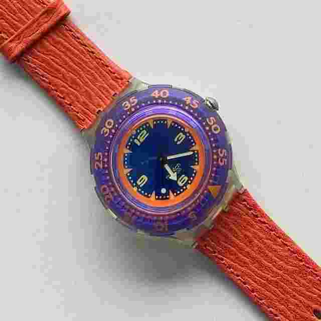 Scuba 200 "Ventage" "Red Island" SDK106 (1992) Orange Leather strap Official Scuba collection "Fall-Winter 1992/1993" (3 modelle