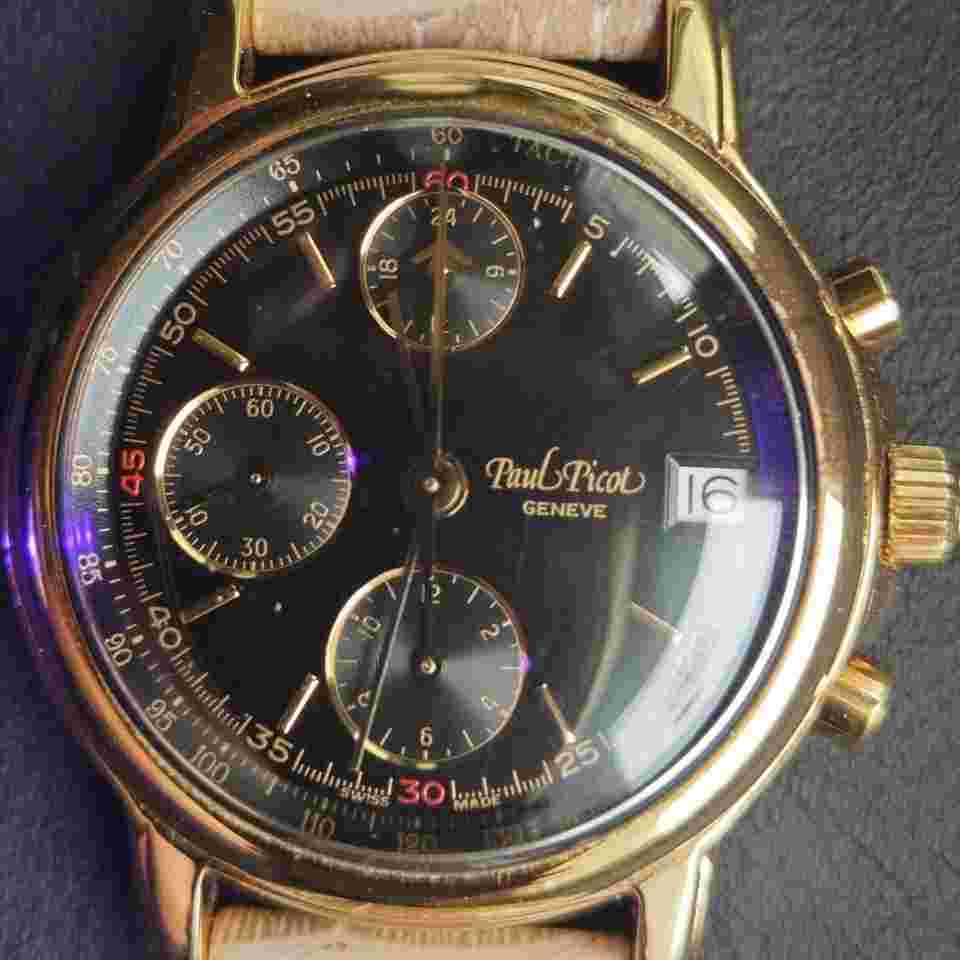 Paul Picot Genève Automatic Chronograph Ref. 8002 | Full Set | Original Box Outer Box & Certificate | Swiss Made | Full Collector Set | Box & Papers | No. 066 fully serviced