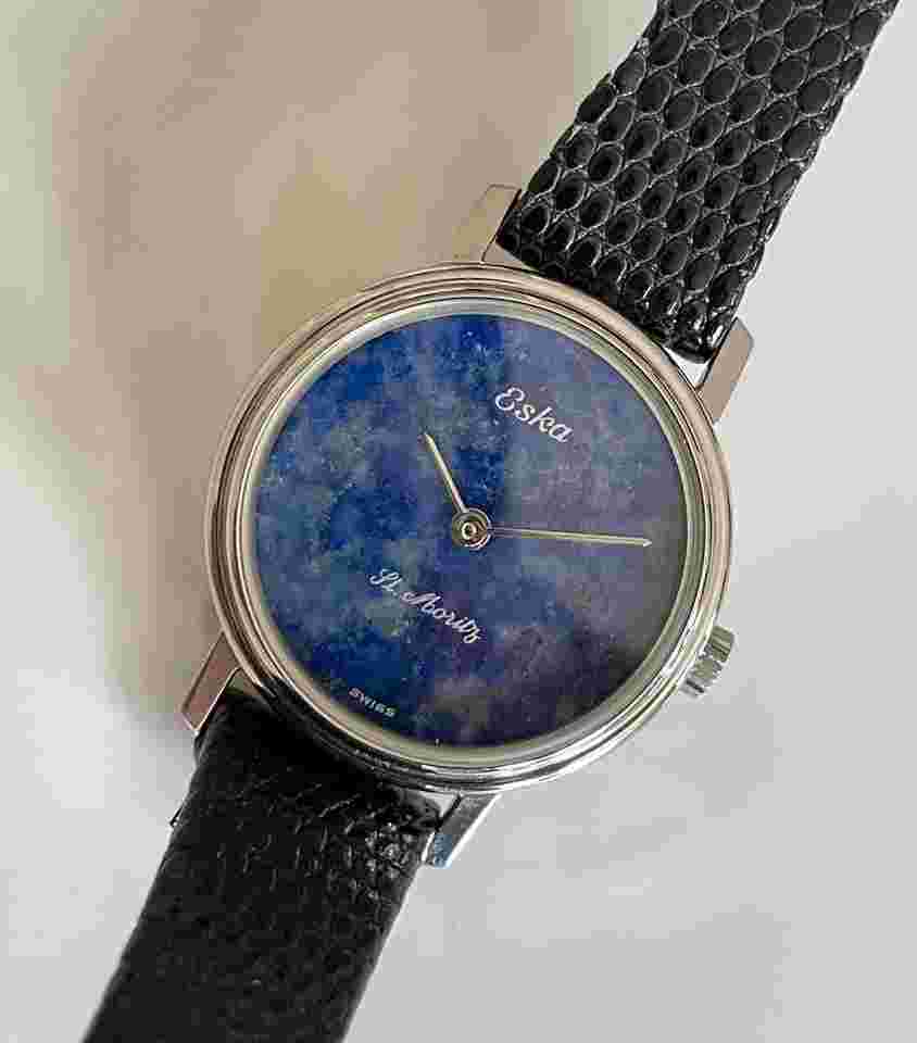 Eska St. Moritz Ref 3152 Sehr seltenes Lapis Dial wie neu