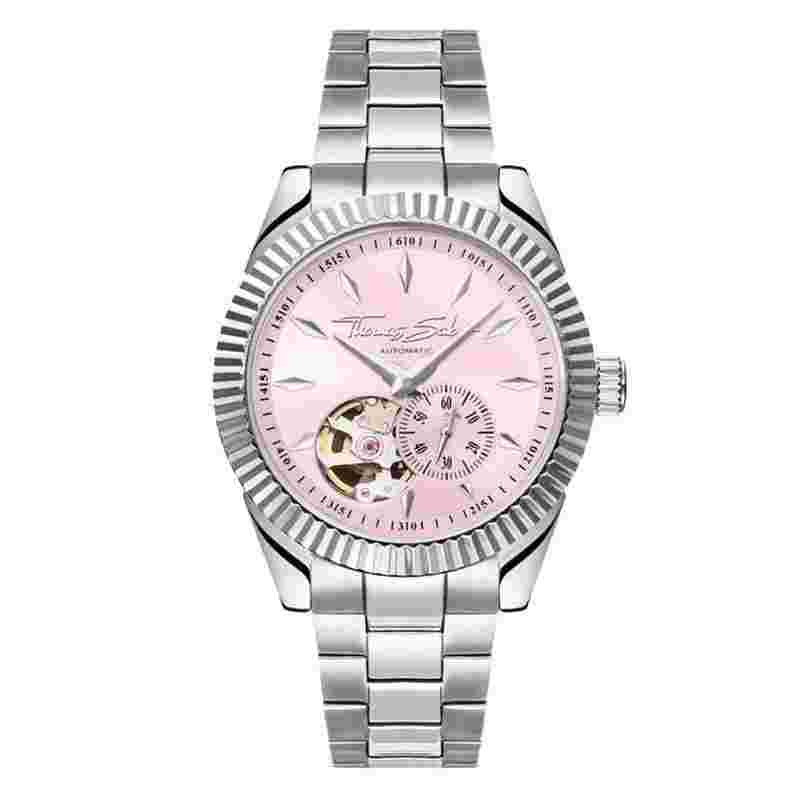 Thomas Sabo Montre automatique argentée de 36 mm avec cadran rose rebelle WA0418-201-204