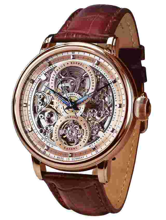 Poljot International 7500.1940613 Herrenuhr Automatik Hermitage Braun/Roségoldfarben