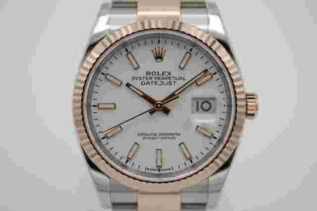 Rolex Datejust 36 2018 LC100 weiss white Fullset Rose 126231 Gold Everose
