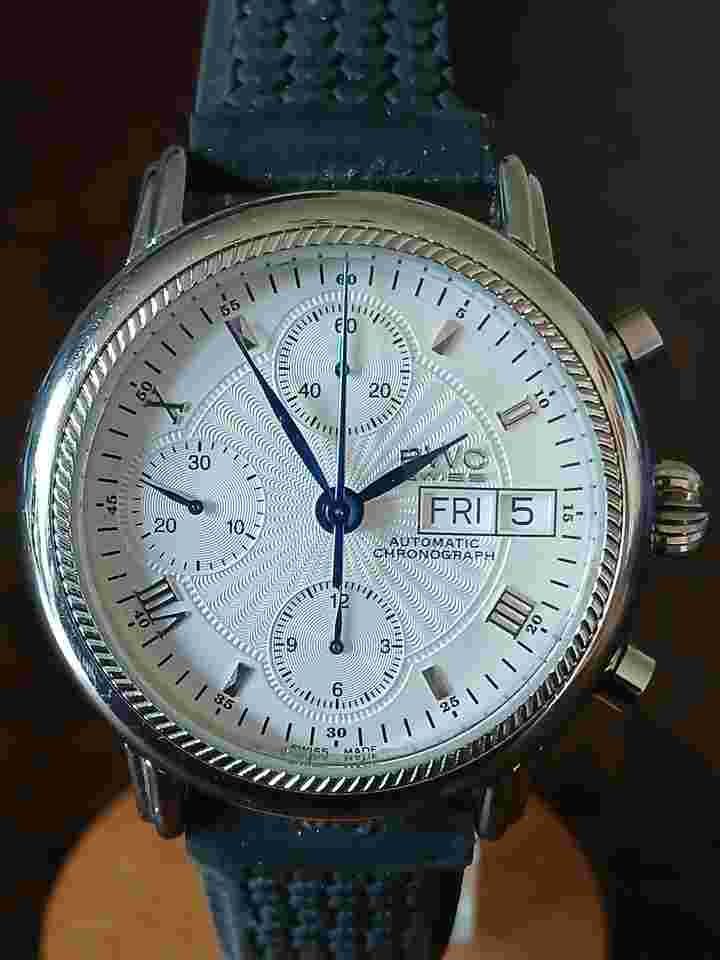 BWC-Swiss Chronograph ETA Valjoux 7750 Glasboden Box 2 Armbänder 25 Jewels