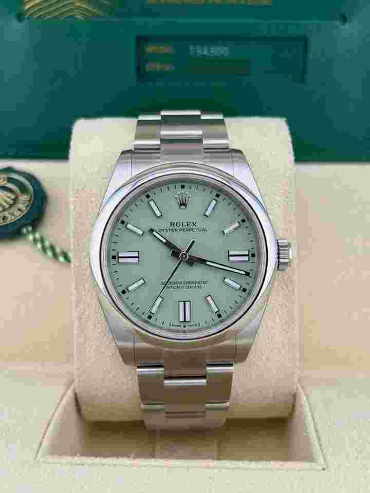Rolex Oyster Perpetual In Stock 2025 Oyster Perpetual Pistachio DIAL New Release Stainless Oyster