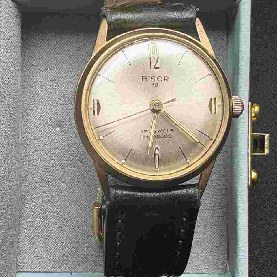 BWC-Swiss Bisor 18 BWC Swiss Bisor 18 Vintage Mens Watch Manual Wind 17 Juwels
