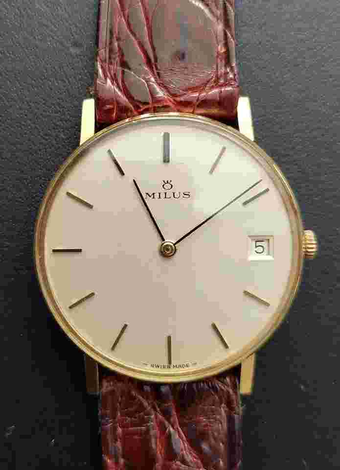 Milus Vintage Incabloc unisex 18k Con scatola originale
