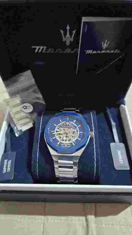 Maserati Triconic Blue Dial Gunmetal 43mm Maserati full set