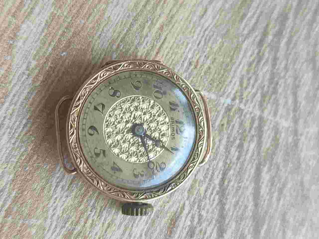 Primo-Francois vintage art Deco Solid 14k Gold Art Deco Watch Ladies