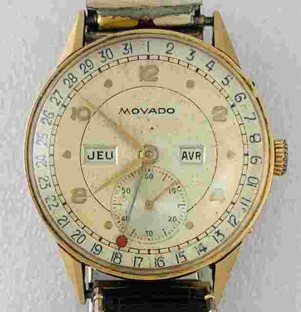 Movado Triple Date Calendar 18kt Rose Gold Ref.R4776 Vintage