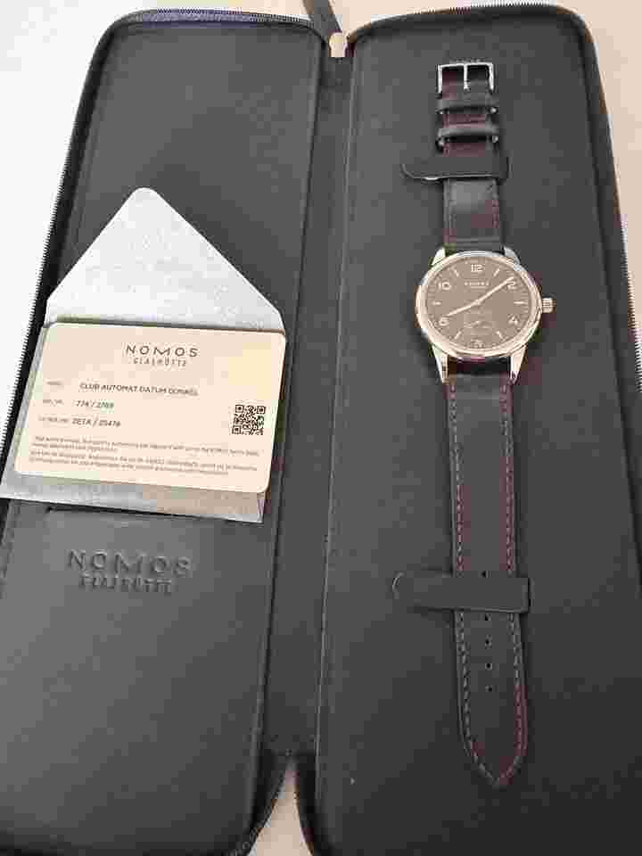 NOMOS Club Automat Datum Ref. 774. Watch case warranty card.
