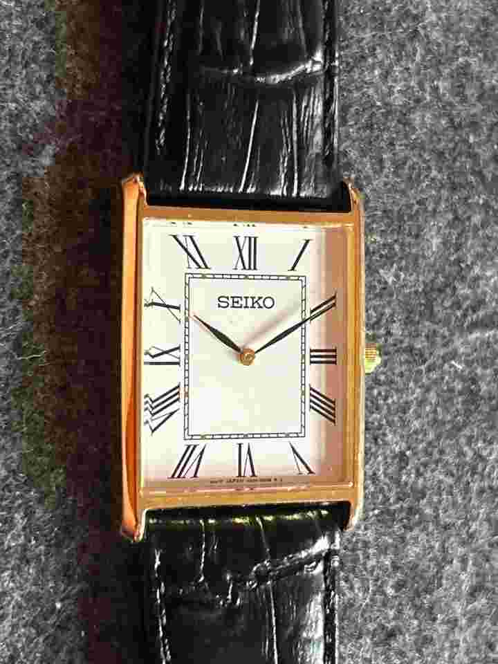 Seiko Classic Herrenuhr Quarz Mit Lederband Schwarz Seiko Tank Roman Numeral Mens Watch