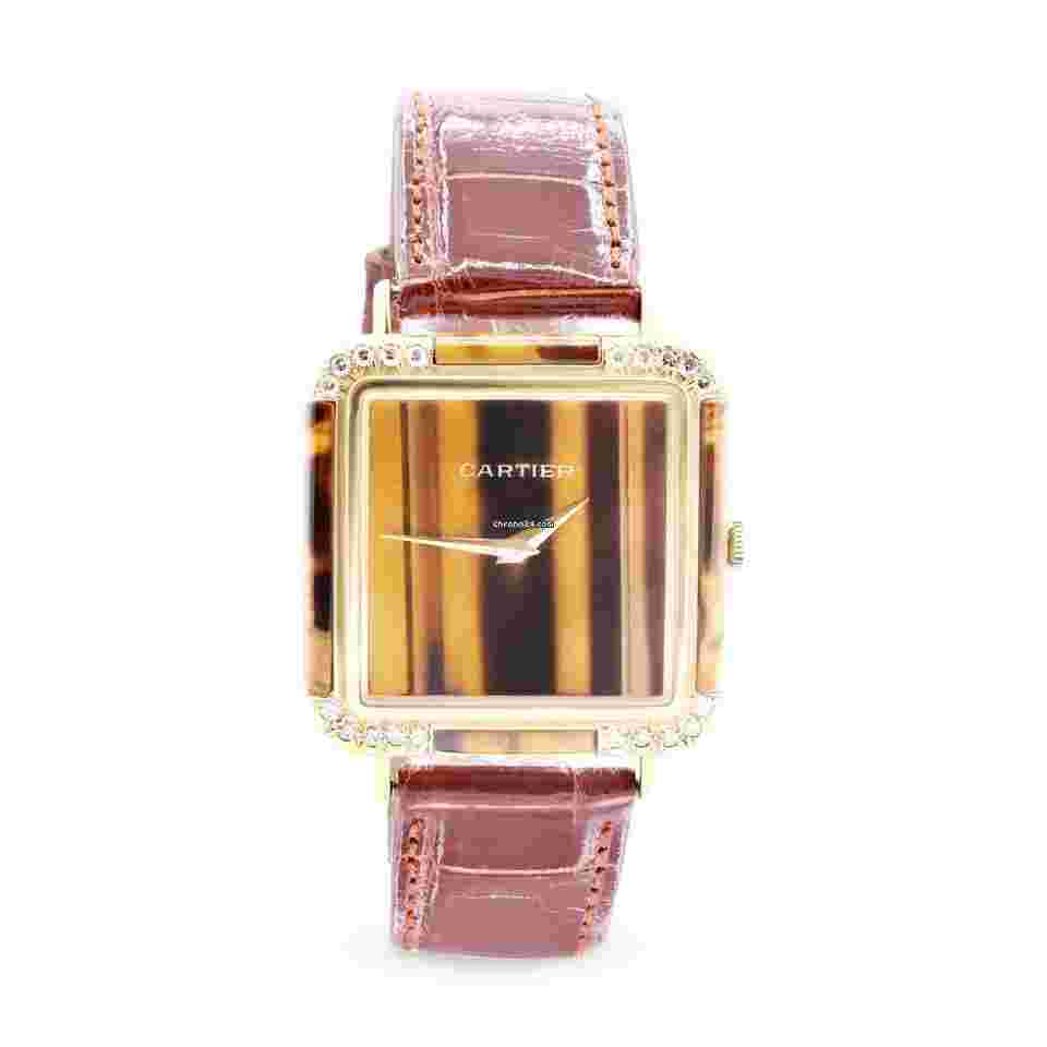 Cartier
Very RARE Vintage 18K Yellow Gold Tiger Eye & Diamonds Circa 1970s