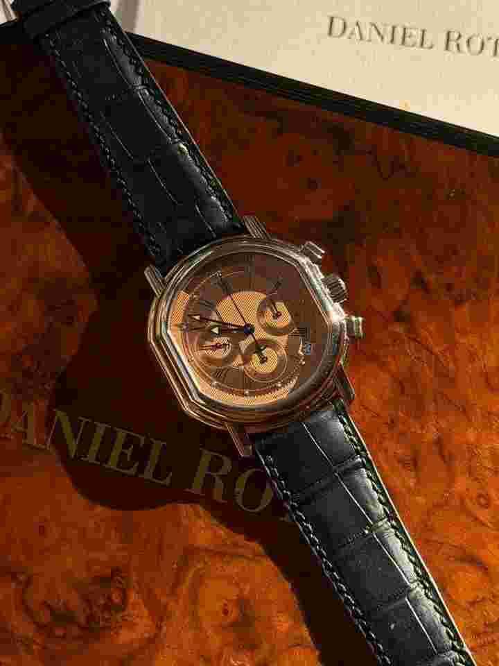 Daniel Roth Chronograph S247BC-PL Full set Salmon dial white gold two digit serial