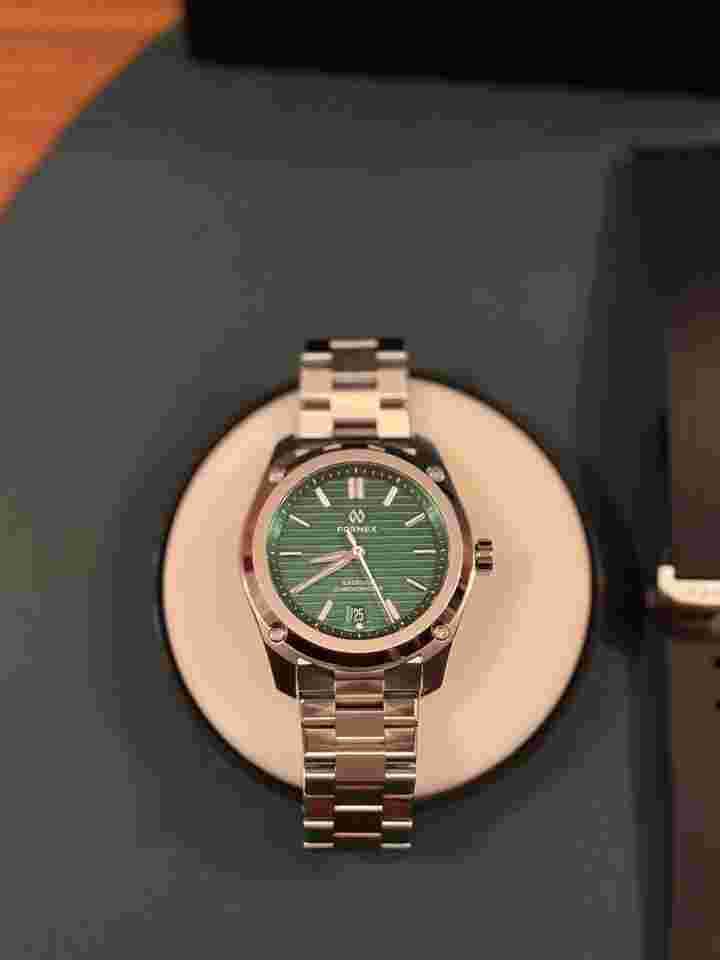 Formex Essence Chronometer Green Full Set + rubber strap on deployant; $2,100 retail