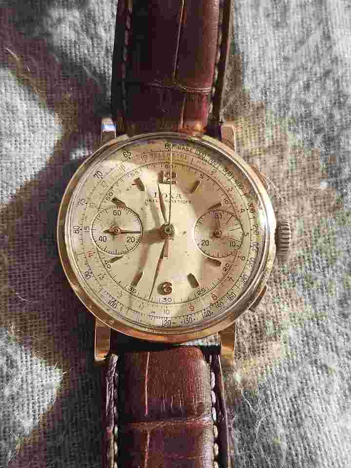 Doxa chrono crono valjoux 22 18k