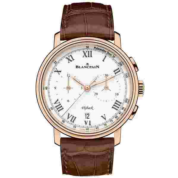 Blancpain Villeret Flyback Pulsometer 6680F-3631-55B Rose Gold With Brown Alligator Leather Men’Swatch