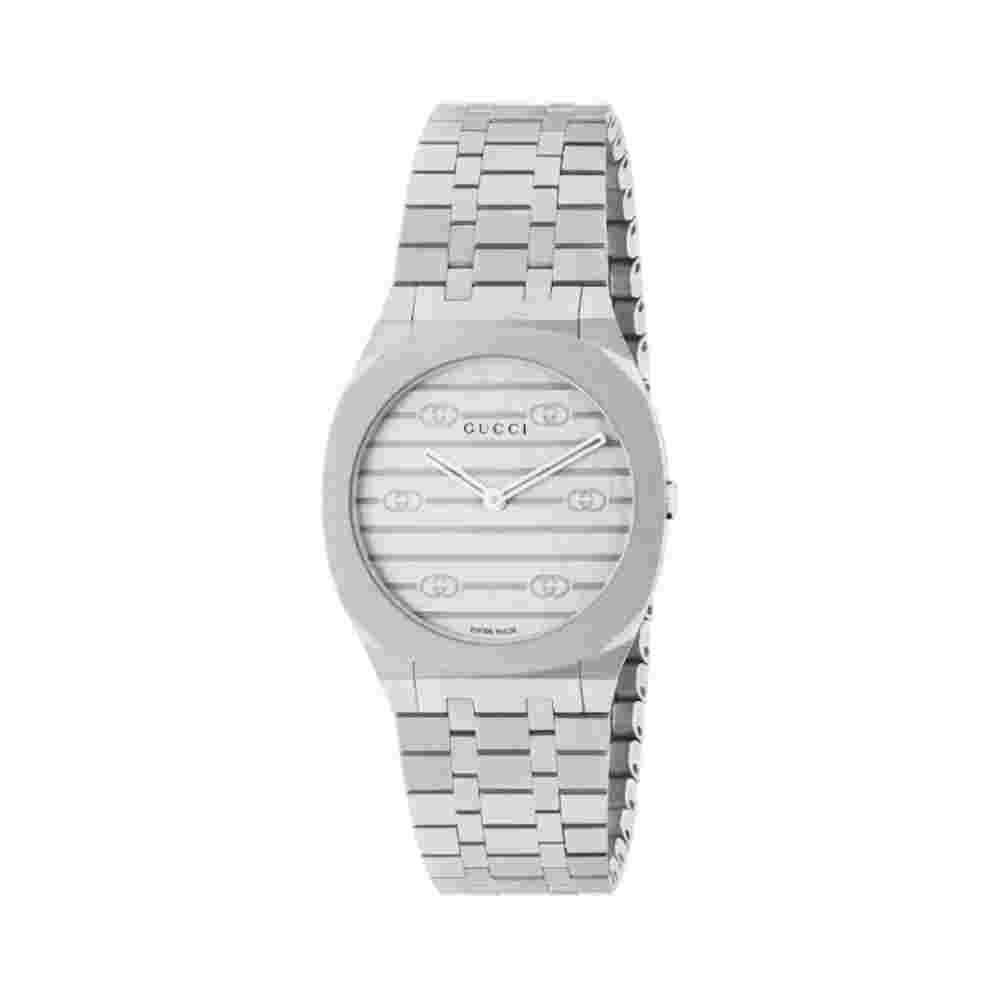 GUCCI 25H Timeless Allure YA163501 Quartz 30mm Silver Dial Womens Watch