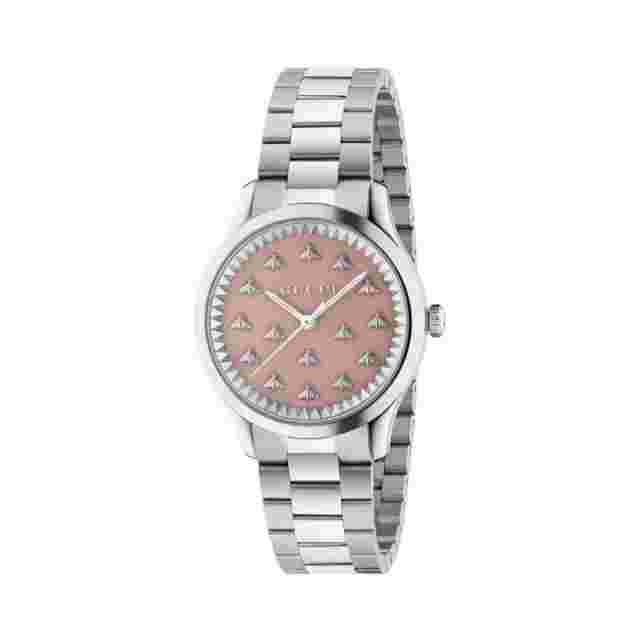 Gucci G-Timeless Quartz YA1265033 32mm Bees Pink Dial Womens Watch