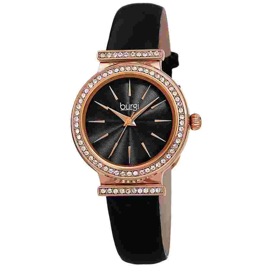 Burgi BUR230BK Swarovski Crystals Ladies Quartz Watch