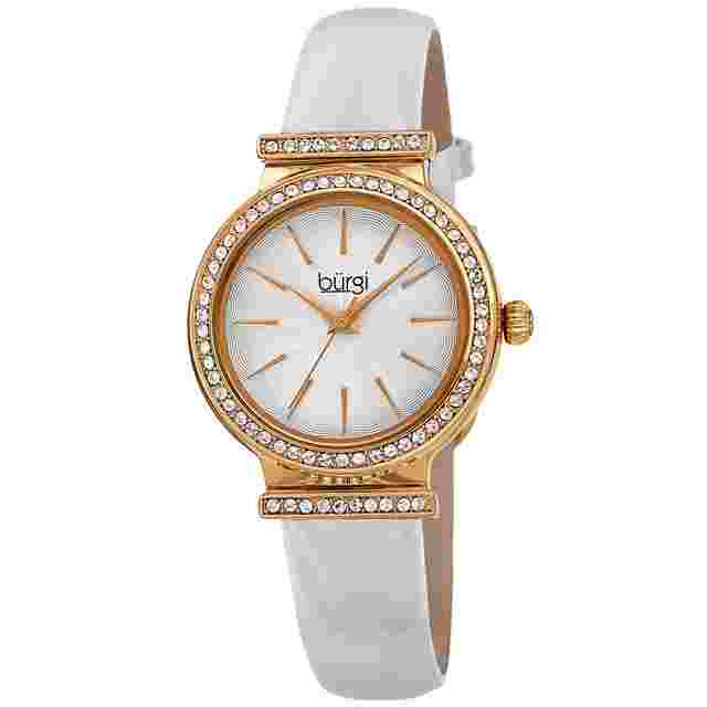 Burgi BUR230WT Swarovski Crystals Ladies Quartz Watch