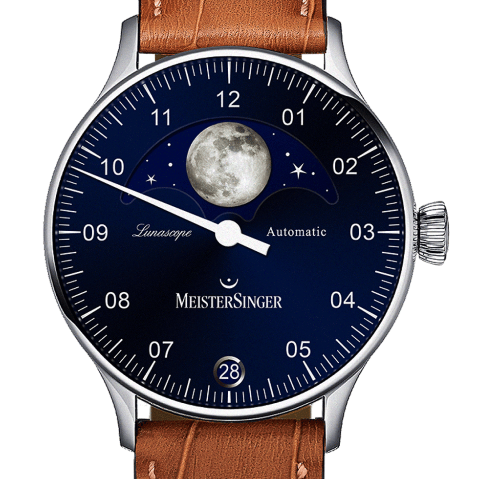 Meistersinger Lunascope Automatic Blue 40mm