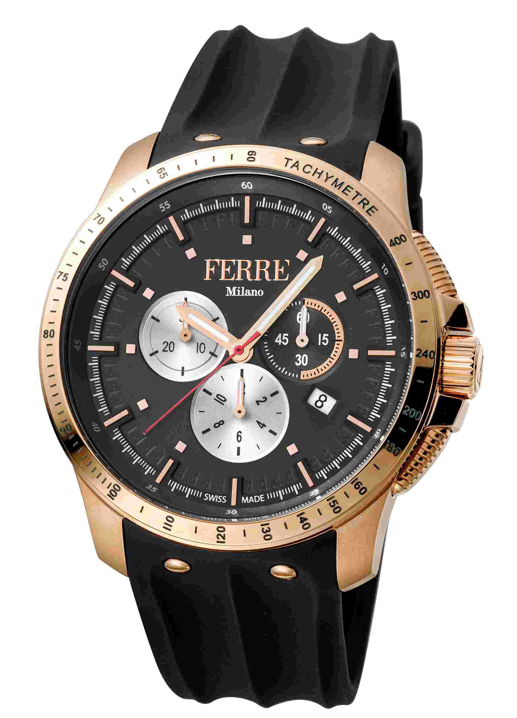 Ferre Milano Black Black Black Silicon FM1G078P0031 Watch