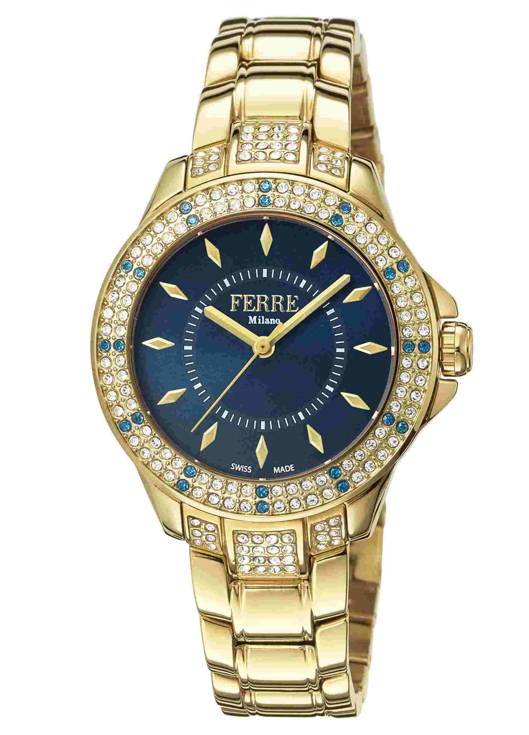 Ferre Milano Dk Blue Gold Stainless Steel FM1L067M0071 Watch