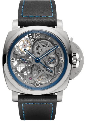 Officine Panerai Lo Scienziato Luminor 1950 Tourbillon GMT Titanio 47 mm PAM00767